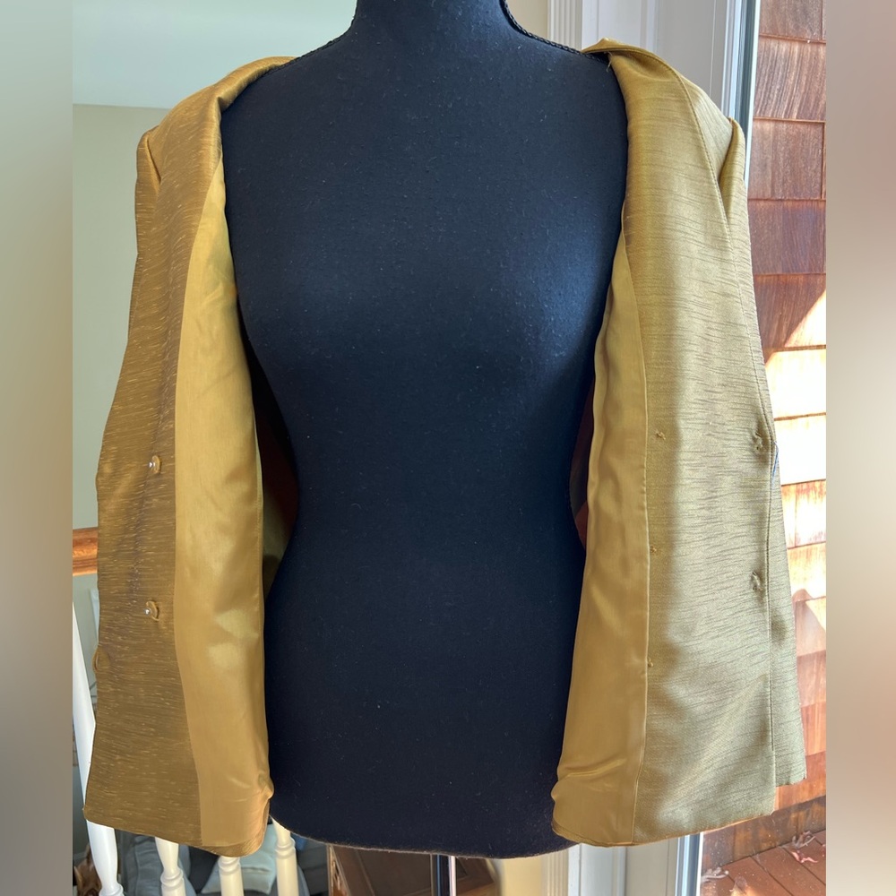 TAHARI LUXE PETITE GOLD/BRONZE‎ BETTY DRESSY BLAZER - Picture 6 of 9